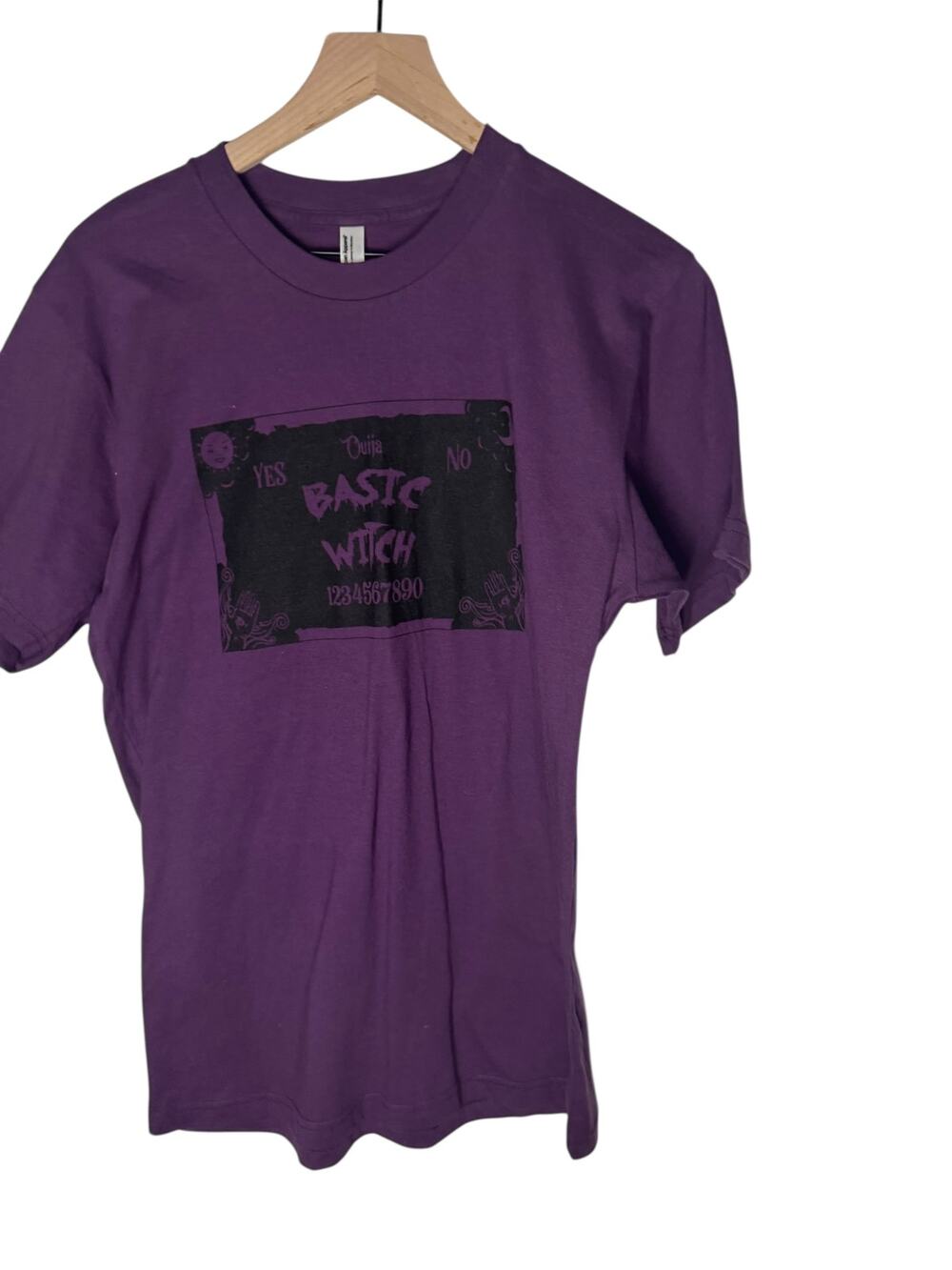 American Apparel Basic Witch Ouija Graphic Tee Purple Halloween Shirt M